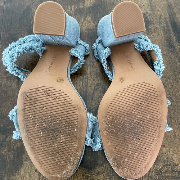 Lucky Brand Denim Frayed Mule Heels - Picture 9 of 12